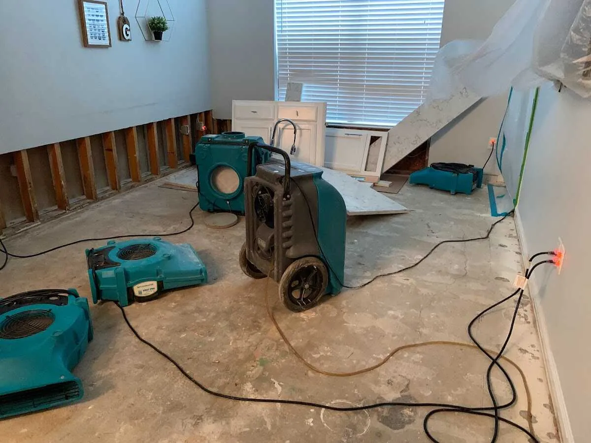 Dehumidifier in flood-cut room for Water Extraction & Removal in Lawndale